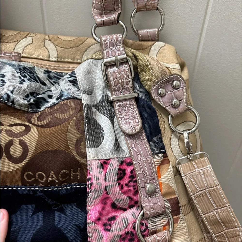 Coach Signature Brown and Tan Tote